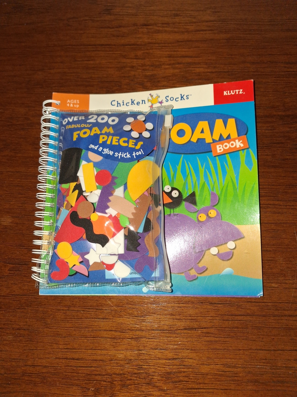 Klutz Chicken Socks Foam Book - Colorful Foam Pieces (Blue Cover)